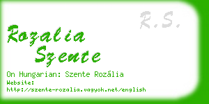 rozalia szente business card