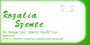 rozalia szente business card